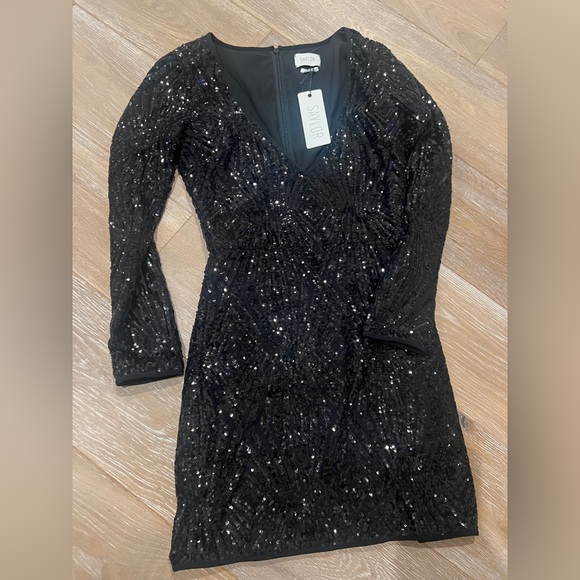 Saylor Dresses | Saylor Naomi Black Sequin Dress | Color: Black | Size: Xs - Picture 5 of 5